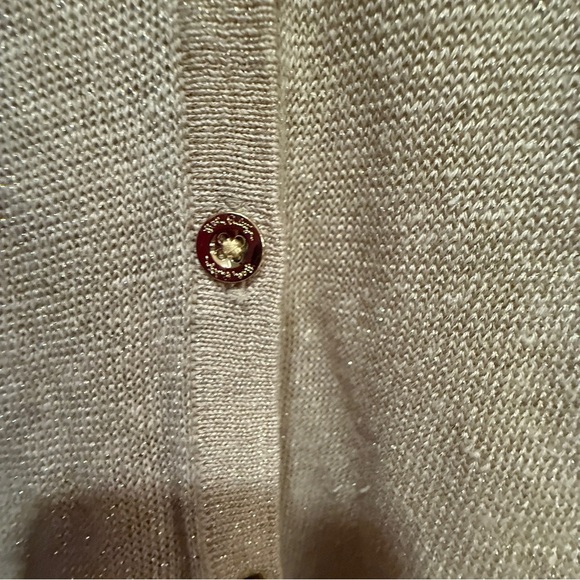 Lilly Pulitzer Gold Metallic Button-Front Cardigan Sweater – Size S - Picture 11 of 12